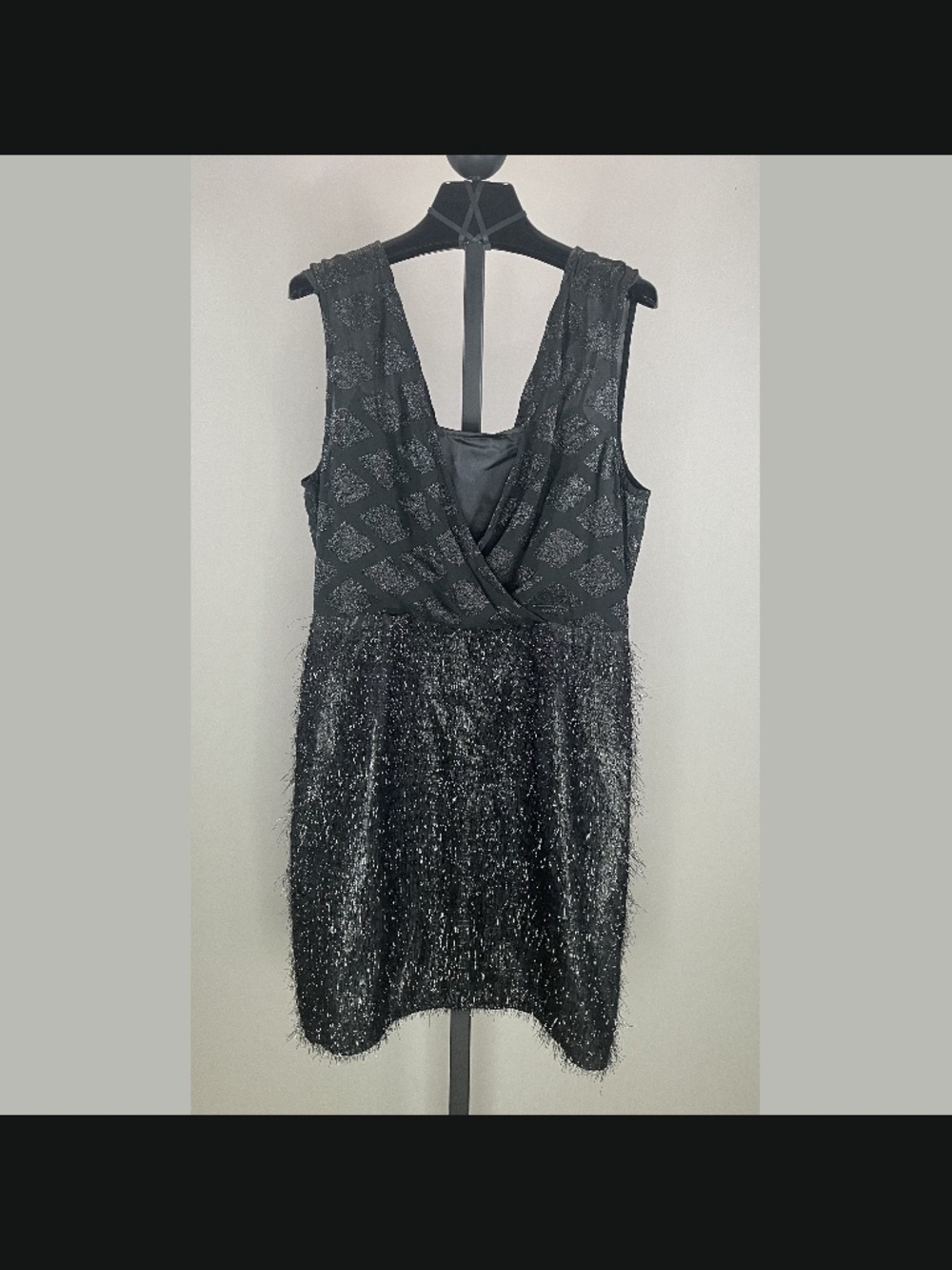 NEW Tracy Reese Dress Womens 10 black pencil sheath tinsel cocktail silk